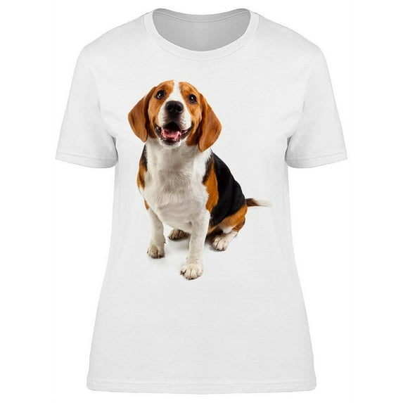 Happy Beagle Dog T-Shirt Women -Image by Shutterstock, Female XX-Large
