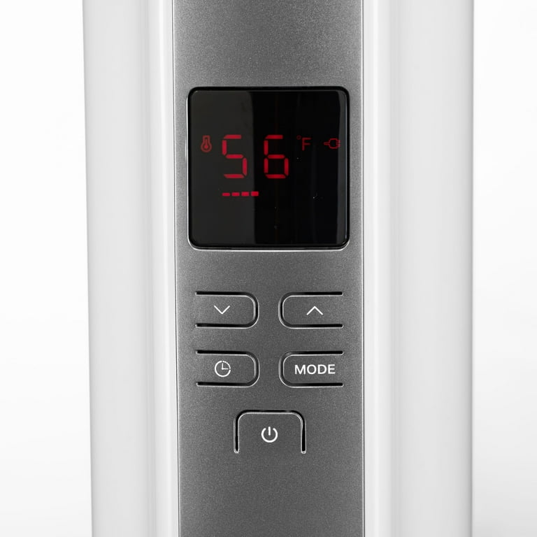 Mainstays Electric Radiator Heater with LED Display u0026 Programable  Thermostat, White, NY1506-18SRA - Walmart.com