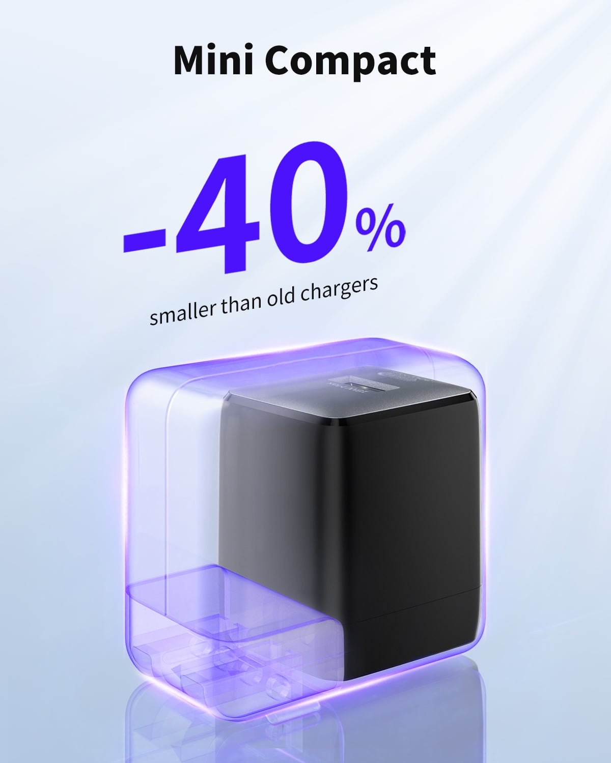wegear 30W USB C Fast Charger Type C Dual Port Wall Charger GaN Nano Adapter Fast Charging Block for iPhone/Samsung Galaxy/ipad,Black
