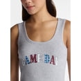 thumbnail image 3 of No Boundaries Ribbed Graphic Game-Day Tank Top, Women's and Women's Plus Sizes XXS-4X, 3 of 3