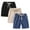 Navy, variant on FNFYFH Cotton Linen Shorts for Girls 3 Pack Drawstring Elastic Waisted Shorts Solid Short Pants,Green