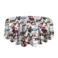 thumbnail image 5 of Multicolor Christmas Snowman Pattern Round Tablecloth 60"x60",Wrinkle Wipeable Table Cloth for Kitchen Dining Room Picnic Patio Party, 5 of 6