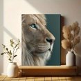 thumbnail image 6 of Blue Eyed Wild Lion Canvas Wall Art, Wildlife Portrait Print, Modern Home Wall Decor, 6 of 8
