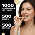 thumbnail image 4 of (2 pack) Folic Acid 1 mg (1000 mcg) (Vitamin B9) - 500 Vegetarian Tablets - an Essential Prenatal and Postnatal Vitamin, 4 of 11