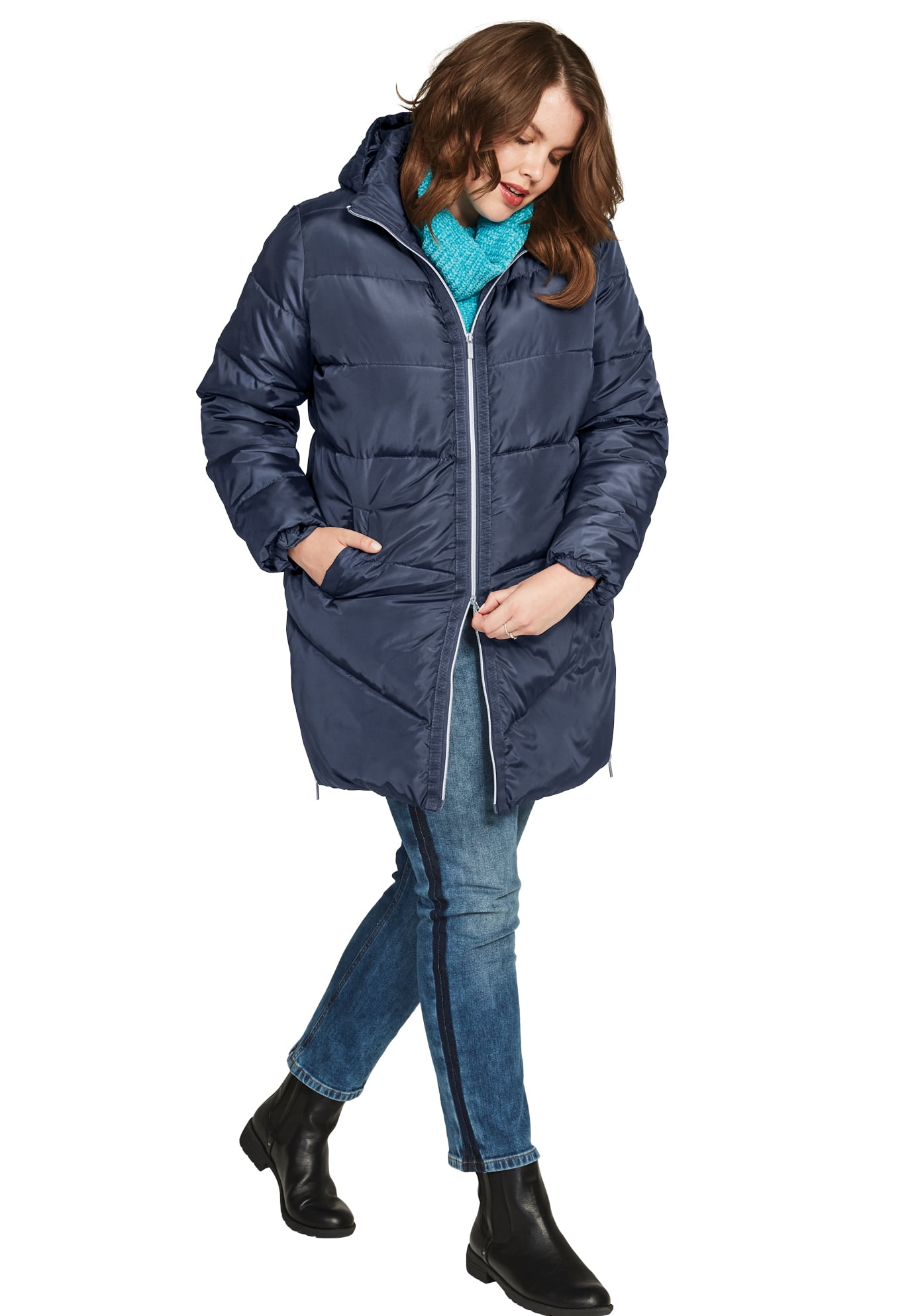 plus size long puffer coat