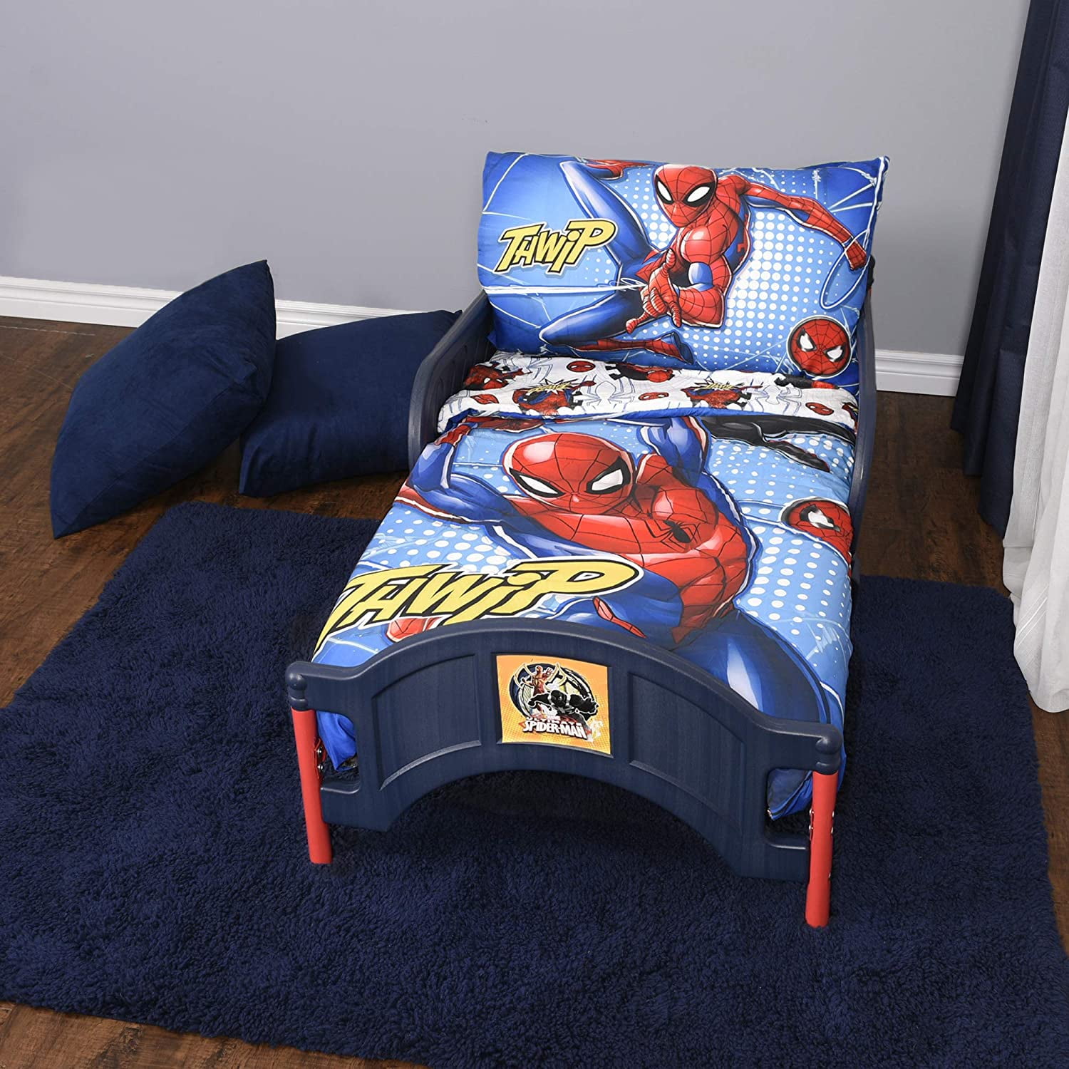 Details about   Marvel Spider Man Plastic Toddler Boys Bed Blue Sturdy Steel Frame Spiderman Blu 