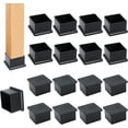 thumbnail image 1 of Paquete de 12 tapas de goma negras para sillas, tapas cuadradas de goma para patas de muebles de 2 x 2 pulgadas, tapas para sillas de mesa, tapas antideslizantes para sillas., 1 of 5