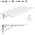 thumbnail image 2 of VIVO White Wall Mounted Folding 43 inch Workbench with Adjustable Brackets, 2 of 8