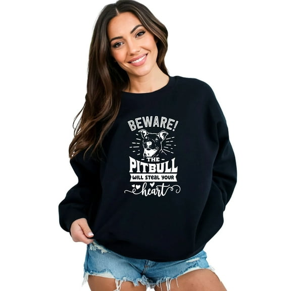 Pitbull Lover Sweatshirt, Beware The Pitbull Will Steal Your Heart