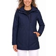 thumbnail image 2 of Wantdo Ladies' Plus Size Detachable Hood Rain Jacket Warm Windproof Waterproof Lightweight Jacket for Hiking Navy 2XL, 2 of 8