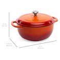 thumbnail image 7 of Best Choice Products 6qt Non-Stick Enamel Cast-Iron Dutch Oven for Baking, Braising, Roasting w/ Side Handles - Orange, 7 of 7