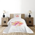 thumbnail image 4 of Ambesonne Pastel Quilted Bedspread Set 2 Pcs, Watercolor Rose Bouquet, Twin Size, Multicolor, 4 of 5