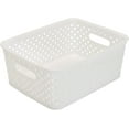 thumbnail image 1 of Simplify Petit Bac en Résine Tressée dans un Panier de Rangement Blanc, 1 of 2