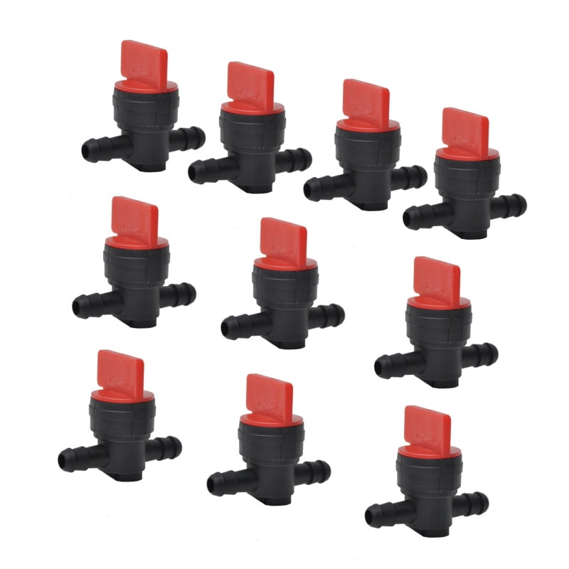 10pcs 1/4" In-Line Straight Fuel Gas Cut-Off Shut-Off Valves For Small Engines 
