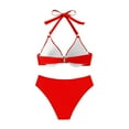 thumbnail image 4 of Women's 2 Piece Bikini Set Spaghetti Strap High Cut Push Up Underwire Swimsuit, 4 of 6