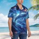thumbnail image 3 of Balery Beautiful Ocean Dolphin Camisas hawaianas de manga corta para hombre, camisas playeras de corte holgado, camisas de vacaciones con botones,XX-Large, 3 of 7