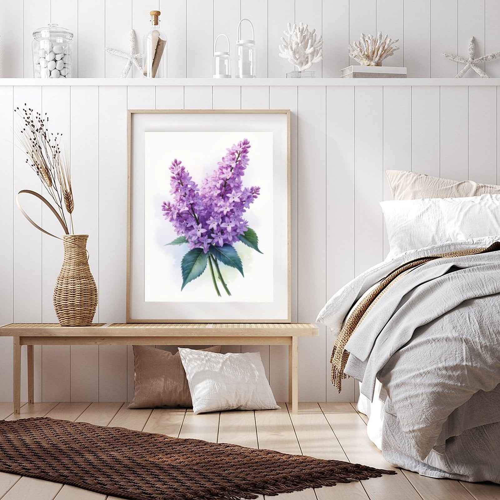 Diamond Art Kit for Adults, Lilac Blossoms Spring Bouquet Diamond Painting for Adults Beginners, DIY Diamond Art Painting Kits, 5D Diamond Painting Crafts for Home Decor 12x16 Frameless