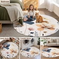 thumbnail image 5 of Spring Summer Wildflowers Round Area Rug 3.3Ft Washable Circle Rugs for Dining Room Table, Farmhouse Retro Floral Botanical Non-Slip Carpet Floor Mats Indoor Outdoor Carpet Runner Home Decor, 5 of 8