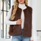 thumbnail image 5 of Chaqueta de abrigo cálida para mujer, de invierno, lisa, con cuello en V y sin mangas., 5 of 7