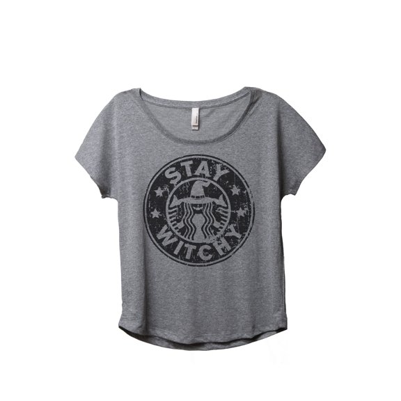 Thread Tank Stay Witchy Women's Relaxed Slouchy Dolman T-Shirt Tee Heather Grey Small