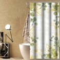 thumbnail image 2 of Gold Green Tropical Floral Shower Curtain Small Stall 36Wx72H Inch Green Plant Leaves Flower Spring Shower Curtain Set Waterproof Polyester Fabric with 12Hooks, 2 of 6