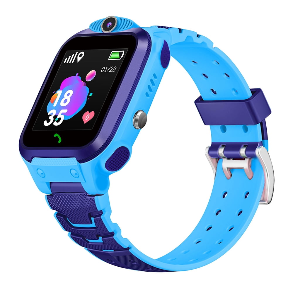 Tr5 1 2g Children Smart Watch With Micro Sim Card Slot 1 54inch Touching Screen Lost Wrist Watch With Lbs Positioning Sos Calling Voice Chat Waterproof Weather For Children Kids Blue Walmart Com