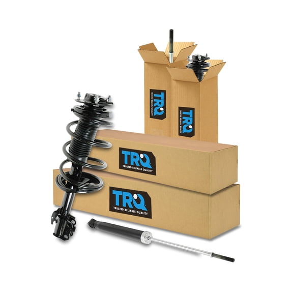 TRQ Front and Rear Complete Strut Assembly & Shock Absorber Kit Complete Strut & Coil Spring Assembly Fits Select 2004-2010 Toyota Sienna