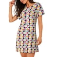 thumbnail image 2 of Gukieu Polka Dot Print Women's Nightgown, A-line Round Neck Short-sleeved Nightgown Pajamas Home Wear Suitable for Home and Outing, 2 of 6