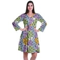 thumbnail image 1 of Moomaya Designer Printed Short Flared Dress Full Sleeve Velvet Tunic Dresses For Women, 1 of 7