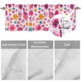 thumbnail image 5 of Curtain Valance for Windows, Watercolor Red Green Pink Flower Kitchen Valances Rod Pocket Short Curtains, Spring Floral Love Heart Window Valance for Bedroom Bathroom Living room 60x14in, 5 of 9