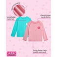 thumbnail image 2 of Real Love Girls' Rash Guard - 2-Pack Quick Dry Long Sleeve Swim Shirts for Girls (Sizes: 2T-16), 2 of 7