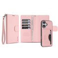 thumbnail image 2 of Case For Apple iPhone 17 6.3 inch,RFID Blocking，Split PU Leather Detachable 2 In 1 Flip Folio Wallet With Multi-Card Slots,Wristband，Kickstand Magnetic Protective Cover,Pink,For iPhone 17, 2 of 8