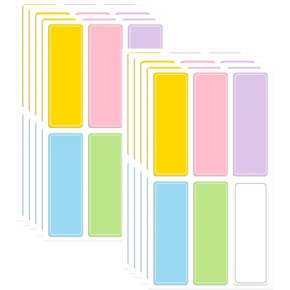 YSTIANN 60 Pcs Waterproof Label Stickers L - Self-Adhesive Name Tags for Bottles, Jars & Daycare Supplies - Write-On All-Purpose Labels, Durable Organization Stickers (10 Sheets) WJ85-4969