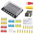 thumbnail image 4 of Kit surtido de fusibles para automóvil, fusibles automotrices tipo cuchilla - tamaño mini 5A 10A 15A 20A, fusibles de repuesto para automóvil / RV / - 12 vías Macarena Cajas de bloque de fusibles, 4 of 8