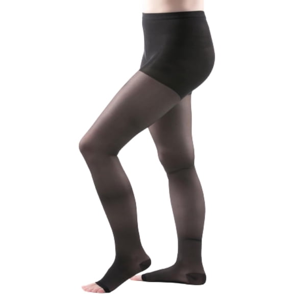 Allegro 15-20 mmHg Essential 14 Sheer Compression Pantyhose for Women – Open Toe Support Hose with Light Control Top, Soft Waistband for Daily Comfort