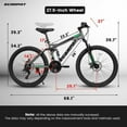 thumbnail image 6 of POVANLI  27 inch wheel Mountain Bike Bicycle, Dual Full Suspension, Aluminium Frame for Men Women, Go to School/Work with 21-Speed Disc Trail Commuter City Beach Bicycles, Gift(Black), 6 of 10