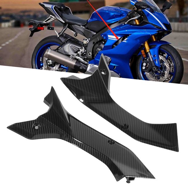 Insert Style Fibre de Carbone pour Conduit Latéral, Pièce de Carénage Compatible avec YZF R6 2017-2020