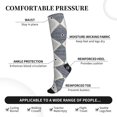 thumbnail image 3 of Socks Calf Pressure Socks Breathable Moisture Absorbent 11.8in×7.9in Full Print Designed For Hiking Walking Sports Argyle Plaid Lightslategray_1 2 Black-2, 3 of 8