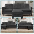 thumbnail image 2 of Puremind 76'' Small Sectional Couch, 3-Seater L Shaped Sofa with Storage Ottoman, Corduroy Couches and Sofas for Living Room/Apartment/Office, Dark Gray, 2 of 5