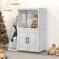 thumbnail image 2 of Cat Litter Box Enclosure with Platform, Double Layer Cat Litter Hidden Furniture, Hidden Cat Litter Box Enclosure, Modern Villa Cat Cabinet with Ladder, Cat Washroom Indoor, Cat House, 2 of 9
