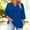 Blue, variant on Olyvenn Plus Size 3/4 Length Sleeve Womens Tops Keyhole Crewneck Shirts Business Dressy Casual Tunic Blouses Summer Basic Tees Khaki L