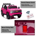 thumbnail image 3 of LUIBAS 24V Ride on Toy, 2 Seater Licensed Chevrolet Silverado HD with Remote Control, Battery Powered Kids Electric Ride on Truck for Boys Girls with Wear-Resistant EVA Tires, Music, Bluetooth, Pink, 3 of 7