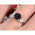 thumbnail image 4 of 1.50 Carat With Moissanite Diamonds Flower Marquise Cut 10k White Gold Black Diamond Moissanite Engagement Rings, 4 of 6