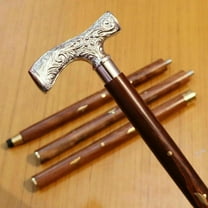 NAUTICALMARTUS BY Vintage Nautical Solid Brass Derby Design Handle Victorian Wooden Walking Stick Cane Gift