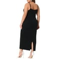 thumbnail image 4 of DARING DIVA Plus Size Cami Sleeveless Spaghetti Strap Maxi Long Dress 1X Black, 4 of 6