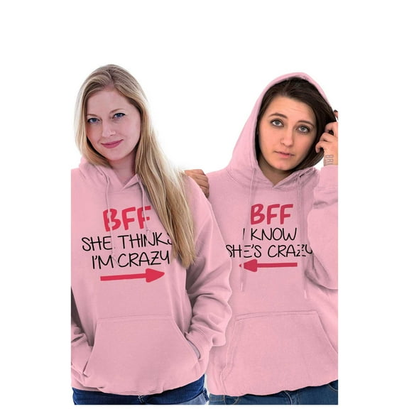 Funny Matching BFF Set for Besties Hoodie Sweatshirt Women Brisco Brands 2X