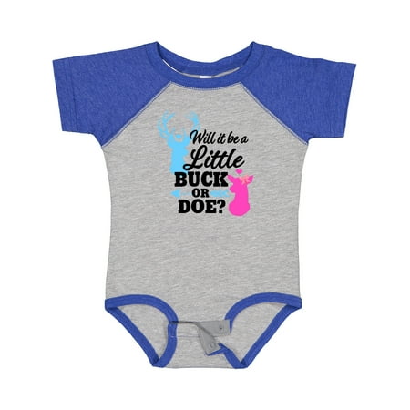 

Inktastic Gender Reveal Will It Be a Little Buck or Doe Gift Baby Girl Bodysuit