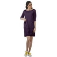 thumbnail image 3 of Moomaya Robes Courtes pour Femmes Imprimées Manches 3/4 Robe Tunique Mini Décontractée, 3 of 4