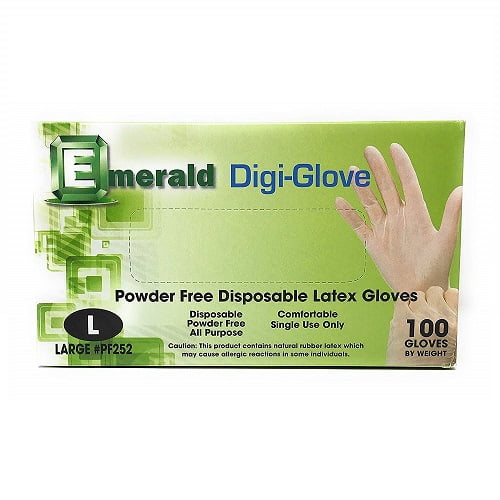 Emerald DigiGloves, Powder Free Disposable Latex Gloves