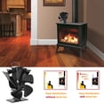 thumbnail image 5 of Ventilador de estufa de leña, 5 aspas, ventiladores pequeños alimentados por calor de nuevo diseño, ventiladores ecológicos para leña/quemador de leña/chimenea (negro), 5 of 5